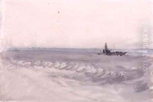 Grey Sea, Boat Running Ashore, c.1840 by Joseph Mallord William Turner