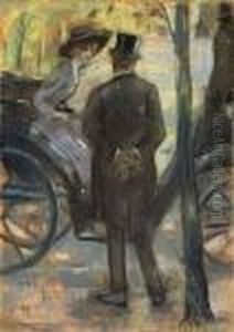 "dame Im Wagen (allee Im Tiergarten Mit Kutsche)" by Lesser Ury