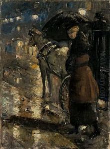 "frau Und Droschke" by Lesser Ury