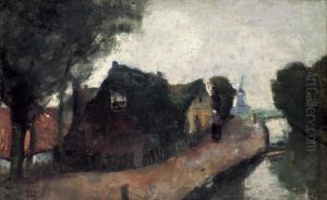 Hollandisches Dorf Am Kanal by Lesser Ury