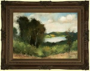 Lake In A Sylvan Landscape by Lesser Ury