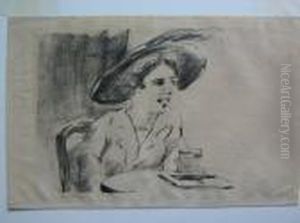 Dame Mit Grossem Hut by Lesser Ury