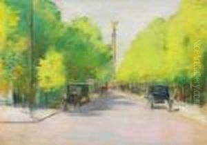 Friedensallee Mitsiegessaule by Lesser Ury