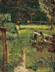 Gartenlichtung Mit Zaun by Lesser Ury