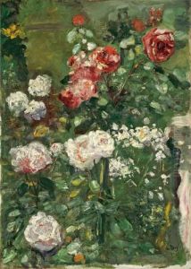 Rosenstraucher Mit Roten Und Weissen Rosen by Lesser Ury