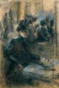 Ecole Allemande L'absinthe by Lesser Ury