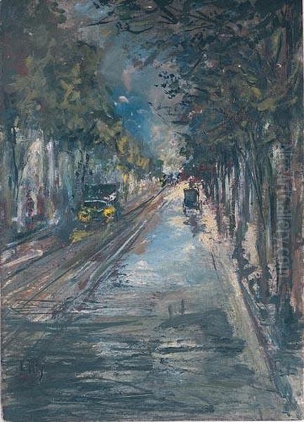 Wieczor Deszczowy W Berlinskiej Alei Wysadzanej Drzewami, L. 20-te - view 1