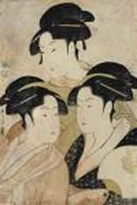 Three Beauties Of The Present Day (toji San Bijin) by Kitagawa Utamaro