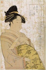 Portrait Okubi-e De La Courtisane Ogiya De Hanaogi by Kitagawa Utamaro