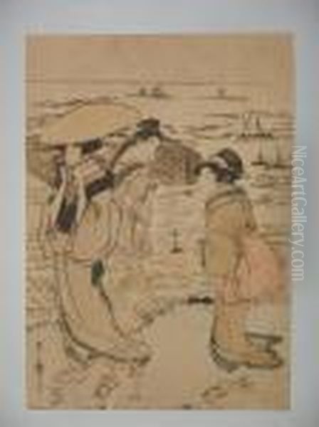 Trois Jeunes Femmes En Bord De Mer - view 1