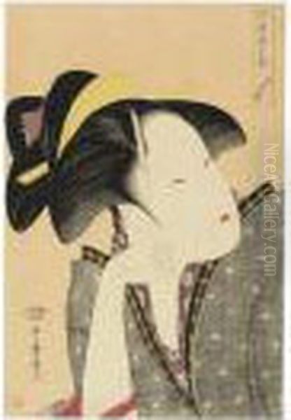 Mono Omou Koi (reflective Love),
From The Series Of Five Printsentitled Kasen Koi No Bu (anthology Of
Poems: The Love Section), C.1793-94 by Kitagawa Utamaro