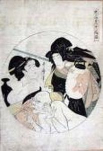 Three Figures by Kitagawa Utamaro