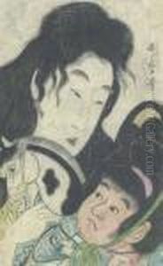 Yamauba And Kintaro W by Kitagawa Utamaro