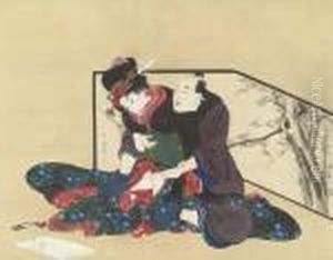 Man Seducing A Young Woman by Kitagawa Utamaro