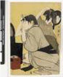 Deux Jeunes Femmes A Leur Coiffure by Kitagawa Utamaro