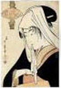 Tsuji-gimi Ni Yosuru. Une Jeune Fille Des Rues Et L'amour by Kitagawa Utamaro