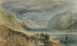 Burg Sooneck with Bacharach in the Distance, 1817 by Joseph Mallord William Turner