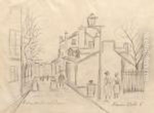 La Maison De Mimi Pinson. by Maurice Utrillo