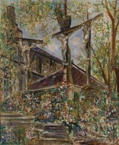 Eglise Saint Pierre De Montmartre Et Le Calvaire by Maurice Utrillo