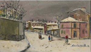 Rue De L'abreuvoir Montmartre by Maurice Utrillo