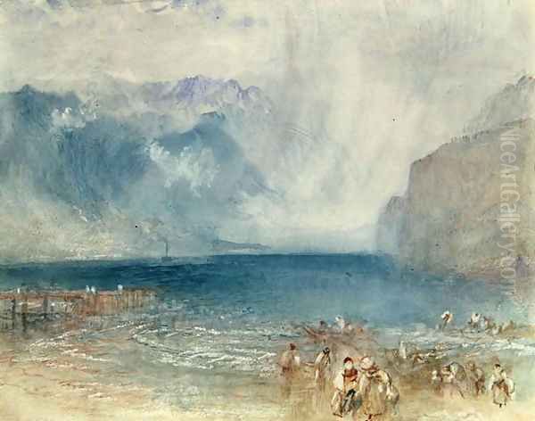 The First Steamer on the Lake of Lucerne in 1841 - view 1