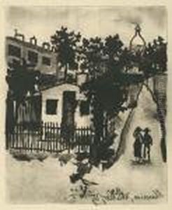 Vue De Montmartre Avec Au Fond Le Sacre Coeur by Maurice Utrillo