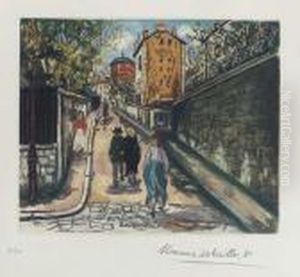 La Rue Norvins A Montmartre La Rue Norvins A Montmartre