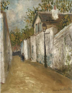 La Rue Saint-vincent Et La Maison Au Toit De Chaume A Montmatre La Rue Saint-vincent Et La Maison Au Toit De Chaume A Montmatre