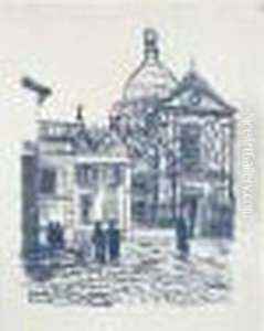 La Place Du Tertre Et Du Sacre-coeur (en Realite Eglise Saint-pierre). 1924. La Place Du Tertre Et Du Sacre-coeur (en Realite Eglise Saint-pierre). 1924.