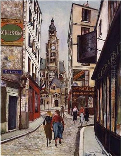 Le Clocher De Saint-etienne-du-mont Vu De La Rue De La Montagne-sainte-genevieve - view 1