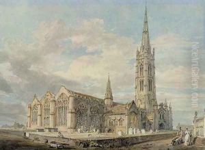 North-east View of Grantham Church, Lincolnshire, c.1797