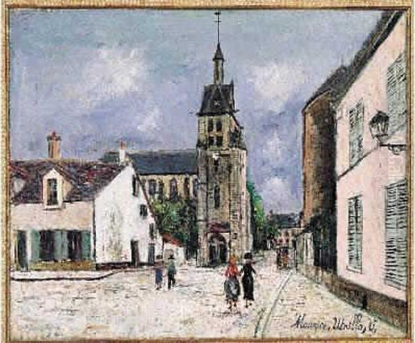 Personnages Sur La Place De L'eglise, Circa 1926-1928. - view 1