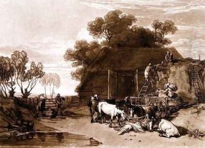 The Straw Yard, from the Liber Studiorum, engraved by Charles Turner, 1808 by Joseph Mallord William Turner