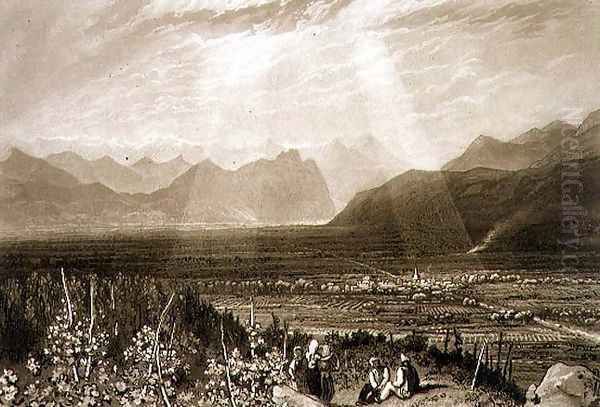 Chain of Alps from Grenoble to Chamberi, from the Liber Studiorum, engraved by William Say, 1812 - view 1