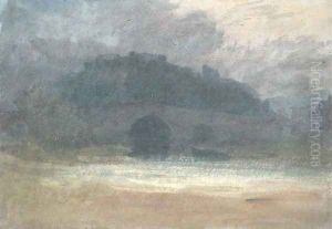 Evening Landscape with Castle and Bridge in Yorkshire, c.1798-99
