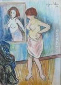 Nu Se Regardant Dans La Glace by Suzanne Valadon