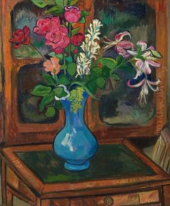 Bouquet De Fleurs Sur Une Petite Table by Suzanne Valadon