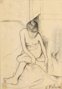 Nu Assis Se Tenant Le Pied by Suzanne Valadon