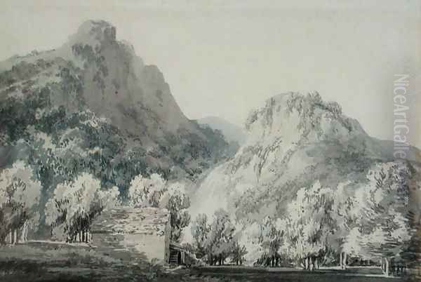 Waterfall at Lodore, Cumberland - view 1
