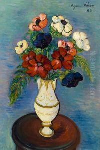 Vase Danemones Sur Le Gueridon by Suzanne Valadon