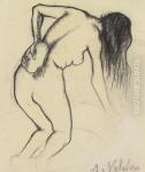 Nue S'espongeat Le Dos - view 1