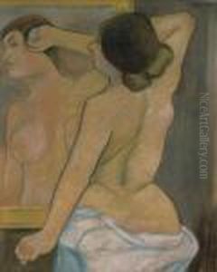 Nu De Dos Devant Une Glace by Suzanne Valadon