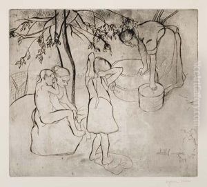 La Toilette Des Enfants Dans E Jardin by Suzanne Valadon