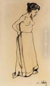 Nu Debout A La Jupe Longue by Suzanne Valadon