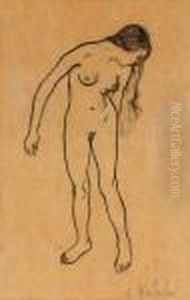 Nu Debout S'inclinant Vers La Droite by Suzanne Valadon