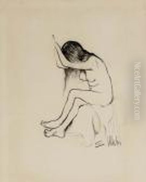 Jeune Fille Nue Assise - view 1