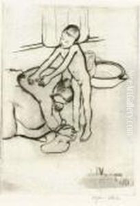 Catherine Et Jeune Garcon Nu. 1910.
