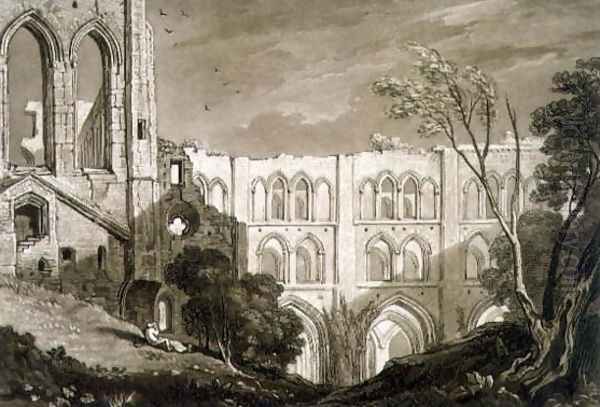 Rivaulx Abbey, from the Liber Studiorum, engraved by Henry Dawe, 1812 - view 1