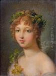 Portrait De Jeune Fille En Bacchante En Buste