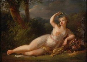 Junge Dame Als Flora by Jacques Antoine Vallin